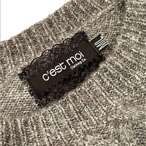 C’est Moi Cable Knit Pullover Sweater Size Medium - Picture 3 of 6